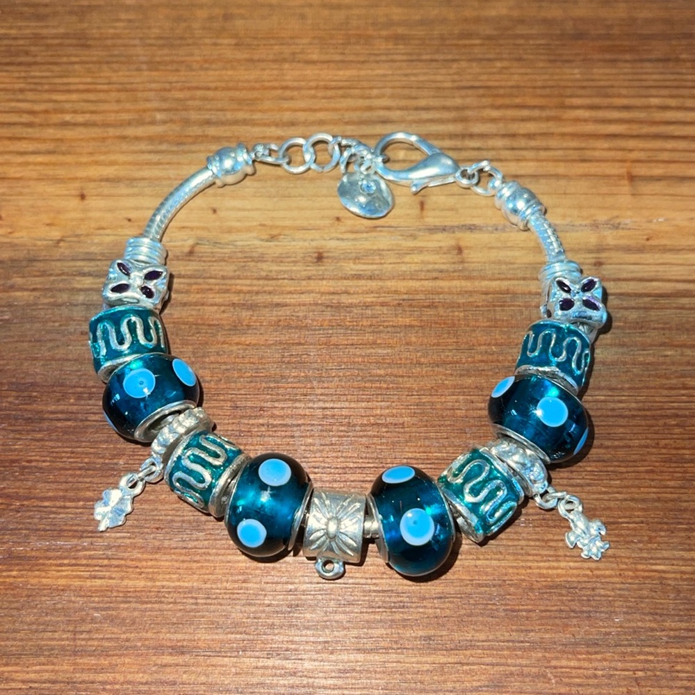 Pretty pandora style charm bracelet